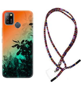 INFINIX Smart 4 5 6 Zero 8 S5 Pro Kılıf Boyun Asklı Rasta Silikon Güzel Çiçekler 1712