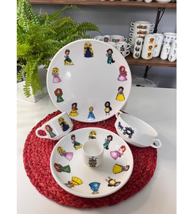 TEBAK COLLECTİON 5 parça DİSNEY PRENSESLER MODEL ÇOCUK YEMEK TAKIMI BESLENME SETİ