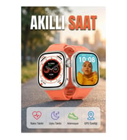 GPS Özellikli Akıllı Saat Nabız Ölçer Adımsayar Sesli Görüşme Gri Kasa Siyah Kordon