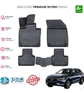 VOLVO XC60 ARACA ÖZEL 3D PASPAS 2017 2018 2019 2020 2021 2022 2024
