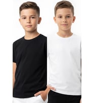 Erkek Çocuk 2'li Geniş Kalıp Basic T-Shirt 6-14 Yaş 12690DS MODANINO