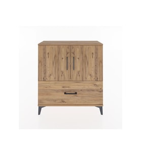 Arges Şifonyer 2 Raflı Tek Çekmeceli 2 Kapaklı 88x30x96 Çam-Çam