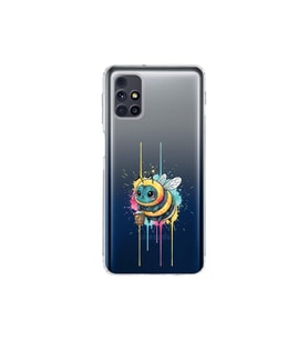 Samsung Galaxy M31s ile uyumlu Splash arı tasarımlı şeffaf silikon kılıf
