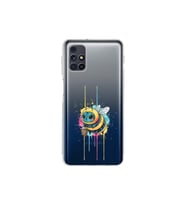 Samsung Galaxy M31s ile uyumlu Splash arı tasarımlı şeffaf silikon kılıf