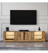 TV Sehpası Arzu Cam Raflı Kilim LED'li 180 cm