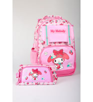 x Dekomus Lisanslı My Melody Sweet Berry Collection Büyük Boy Okul Çantası ve Kalem Çantası Seti