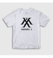 Presmono Unisex Çocuk Beyaz Logo V2 K-Pop Monsta X T-Shirt 274990tt (Beyaz)