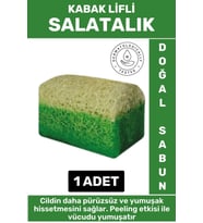 Özel Üretim Masaj Etkili Nemlendirici Kuruluk Giderici Doğal Kabak Lifli Salatalık Sabunu 1 Adet