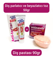 White fresh diş pastası 90gr + Diş parlatıcı ve beyazlatıcı bakım tozu 50gr