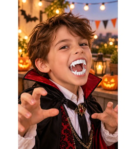 Halloween Cadılar Bayramı Çocuk Vampir Dişi Tekli Paket Kostüm Parti Aksesuarı Beyaz Sivri Diş