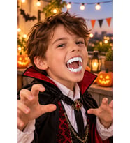 Halloween Cadılar Bayramı Çocuk Vampir Dişi Tekli Paket Kostüm Parti Aksesuarı Beyaz Sivri Diş