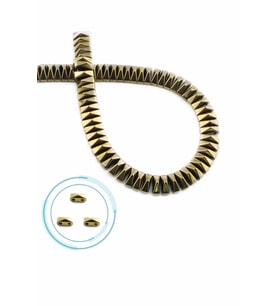 Hematit Doğal Taş Parlak Antik Sarı Piramit Kesim Çift Delik 8x3mm Dizi [AA]