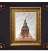 Gold Altın Kalın Çerçeveli Paspartulu Tablo c1473