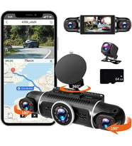 Raynox Araç Kamerası - 4 Kameralı - GPS Takip - G Sensör - 1080P Kayıt - Wifi - Özellikli - Y10 (Siyah)