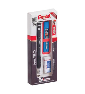 Pentel Uçlu Kalem + Silgi + Min 3'lü Set 0.7 mm A317-3AS