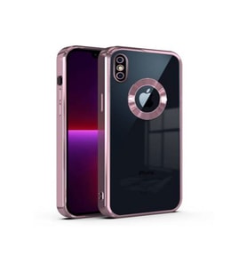 Oppo A16S Kılıf Logo Yeri Açık Kamera Lens Korumalı Renkli Kenarlı Şeffaf Silikon (Siyah)