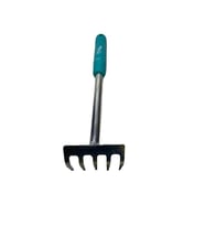 Star Garden Tools Mini Metal Tırmık 335 mm (Turkuaz)