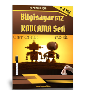 Çocuklar İçin Bilgisayarsız Kodlama Seti (4-9 Yaş) – Cırt Cırtlı & Yaz-Sil Özelliği