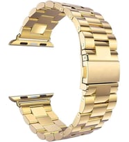 Apple Watch Series 9 45mm için Kordon Metal Stainless Steel Gold [Watch Series 9 45mm ile Uyumlu Kordon - Gold]