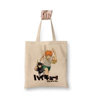 Haikyuu Hinata And Kageyama Bez Çanta Uzun Saplı Alışveriş Çantası Plaj Çantası (Beyaz)