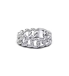Poseidons Jewellery Pave Küba Zincir Yüzük