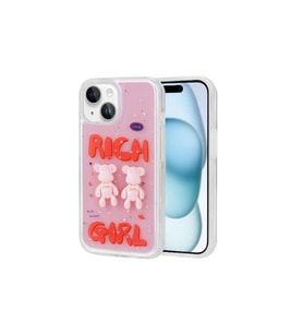 Apple iPhone 14 Uyumlu Kılıf Kabartma Figürlü Parlak Zore Minimini Silikon Kapak (Kırmızı)