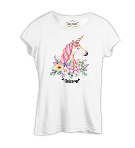 Unicorn Pink Anneler Günü Beyaz Kadın Tshirt