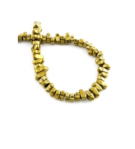 Hematit Doğal Taş Parlak Gold Amorf Kesim 6x7mm Dizi