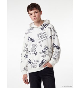 LCW Kids Ekru Kapüşonlu Erkek Çocuk Sweatshirt