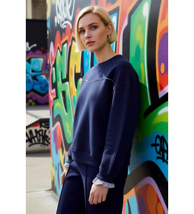 Kadın Bisiklet Yaka Düşük Kol Uzun Kollu Sweatshirt Fonksiyonel Dayanıklı Kaliteli Estetik