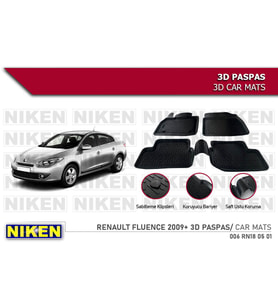 Renault Fluence Havuzlu 3D Paspas Niken Siyah 2009+ Sonrası