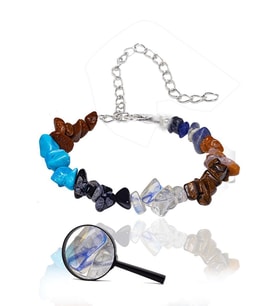 Sertifikalı Meditasyon 7 Çakra Doğal Taş Bileklik - Jasper Firuze Lapis Obsidyen Akik Ay Taşı (Çok Renkli)