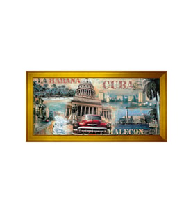 Manzara Temalı Kanvas Tablo 50 x 70 cm Gold Çerçeve