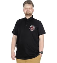 Mode XL Büyük Beden T-Shirt Polo Los Angeles 22347 Siyah
