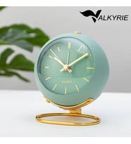 Valkyrie Akar Saniyeli Işıklı Metal Gold Dijital Masa Saati Alarmlı Yeşil