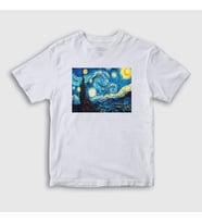 Presmono Unisex Çocuk Beyaz Starry Night Art Painter Vincent Van Gogh T-Shirt 303189tt
