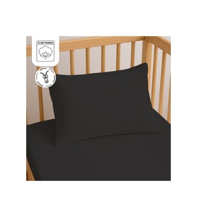 %100 Pamuk Fermuarlı Bebek Yastık Kılıfı 35x45 cm (2 Adet) – Doğal & Yumuşak - Koyu Antrasit