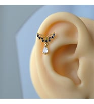 Gold Cerrahi Çelik Kelebek Helix Piercing Lob Kıkırdak Tragus (Çok Renkli)