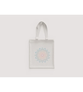 Mandala Çiçek Pastel Dantel Desenli Kadın Omuz Çantası Hediyelik Ham Bez Çanta