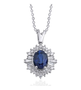 2.20 Karat Safir Pırlanta Kolye