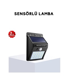 Mey İthalat® Solar Güneş Enerjili Hareket Sensörlü 4 Taraflı Bahçe Lambası – IP65 Su Geçirmez, 100 L