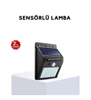 Mey İthalat® Solar Güneş Enerjili Hareket Sensörlü 4 Taraflı Bahçe Lambası – IP65 Su Geçirmez, 100 L
