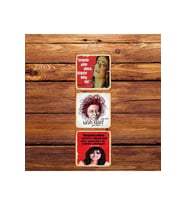 Yıldız Tilbe Hepinizden Nefret Ediyorum Üçlü Retro Ahşap Poster