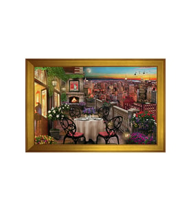 Manzara Temalı Kanvas Tablo 50 x 70 cm Gold Çerçeve