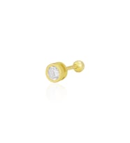 Gümüş altın yaldızlı zirkon tek taş 5 mm Tragus helix Piercing küpe SGTL12420GOLD