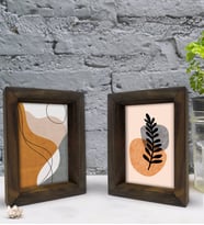 Bk Gift Dekoratif 2'li Doğal Masif Ahşap Çerçeve 15x20cm-19 (Beyaz)