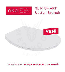 NKP Slim Smart Thermoplast Yavaş Kapanan Klozet Kapağı NKP0302 (Beyaz)
