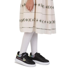 Skuaıter 011Mc Syh-Lila Kız Çocuk Sneaker Spor Ayakkabı (Siyah)