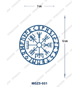MGZS-031 YARI KALICI ŞAMAN PUSULA YILDIZI DESEN DÖVME-TATTO