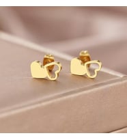 Kişiye Özel 925 Ayar Gümüş Kalp Küpe (Gold)